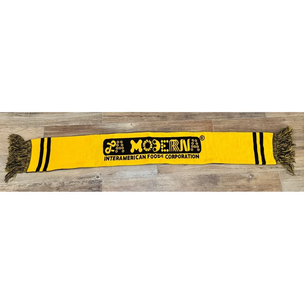 Interamerican Foods Corporation Yellow Black‎ Logo Scarf Fringe